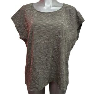 J. Jill Knit Top 100% Cotton Cap Sleeve Oversized Loose Relaxed Stolkhom Large